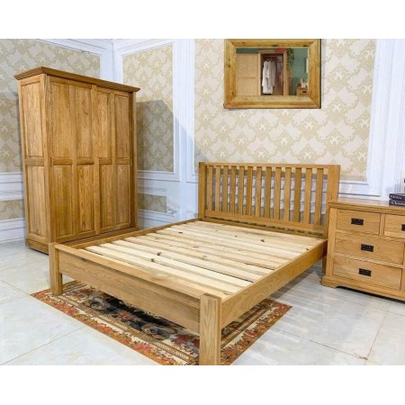 Chunky 1m2 : Giường Ngủ Gỗ Sồi - Nan Dọc 1m2 x 2m
